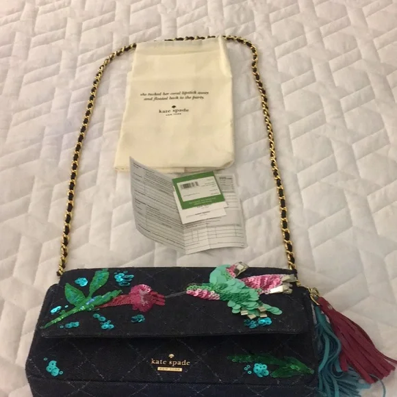 Kate Spade Black Shoulder Bag with Colorful Embellishments - Picture 2 of 5